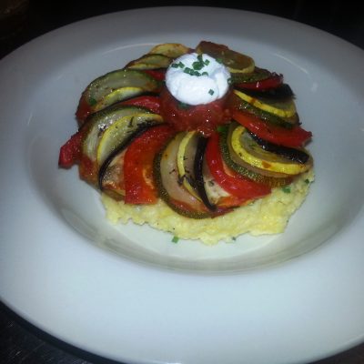 Ratatouille over Polenta